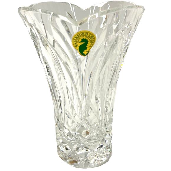 Waterford Crystal 5.5" Flared Flower Vase Scalloped Top Made in Ireland - Picture 1 of 9